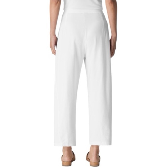 NWT Eileen Fisher White Washable Stretch Crepe Lantern Pants - Size XL - Picture 3 of 7